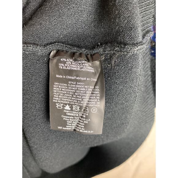 Womens Tory Burch Sequins Stripe Short Sleeve Sweater size Large Wool Blend - Picture 5 of 9